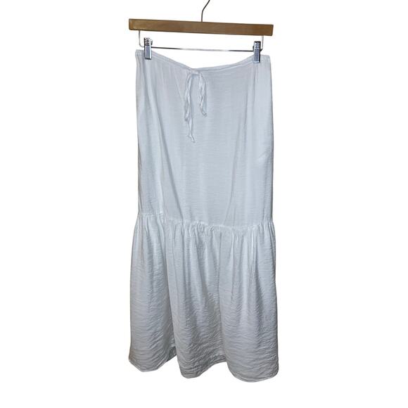 Young Fabulous & Broke Dresses & Skirts - Young Fabulous and Broke White Draw String Waist Maxi Skirt Fit & Flare XS Boho